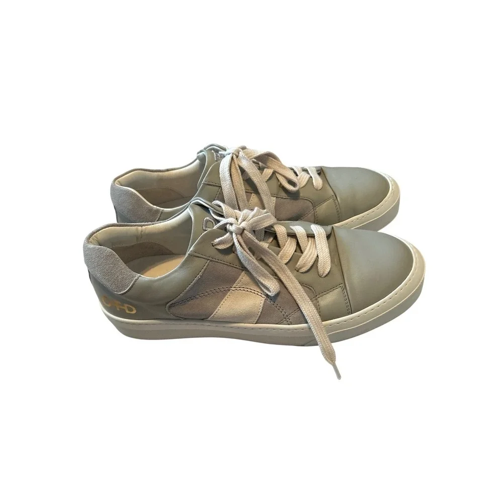 OTD On This Day Mens Grey Leather Suede Low Top Sneakers Made in Portugal Size 9
